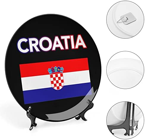 Хрватска хрватска знаме Смешна коска Кина Декоративна плоча Тркалезна керамичка плочи занает со приказ за декорација на wallидови од домашна канцеларија