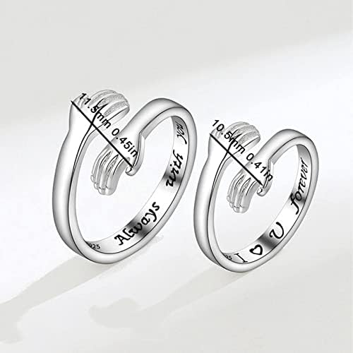 2023 година Нова персонализирана двојка накит месинг прстени за прегратка за жени за роденденски подароци за одмор со големина 6 прстени