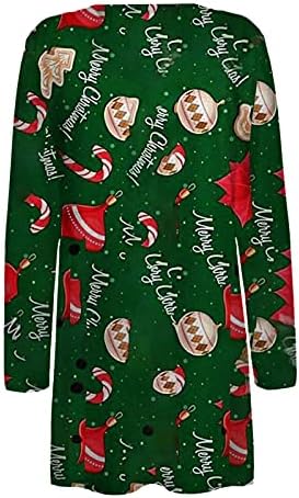 Домашна мода со долги ракави Туники за жени целосна зимска плетена полиестерска врвови мека удобност Дедо Мраз.