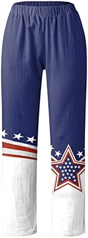 Постелнини панталони за жени Смешни печатени Ден на независност трендовски џемпери палацо панталони буги удобни панталони голф јога панталони