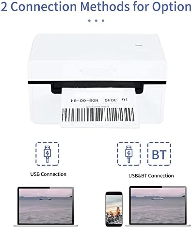 Печатач за термичка етикета за десктоп за 4x6 производител на етикети за испорака 180мм/s USB BT Thermal налепница печатач Макс.110мм