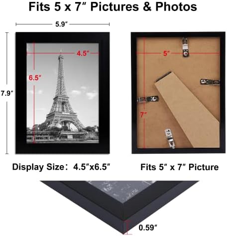 upsimples 5 пакет 11x14 рамка за слика и 17 пакет 5x7 рамка за слики за wallид или таблета, црна