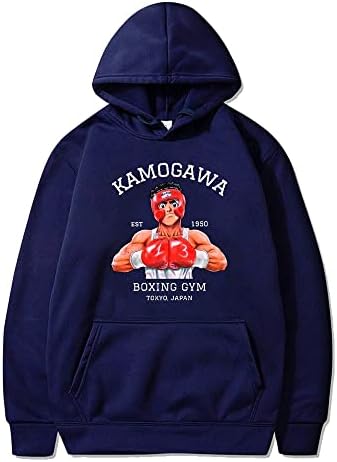 Hajime no ippo kamogawa аниме худи со долг ракав жени мажи со качулка со џемпери Харајуку облека