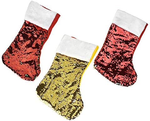 Божиќни чорапи со двојно еднострани секвенции, 17-инчни, 2-парчиња