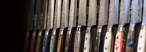 Тошу 150 мм Ситен Нож, Рачно Изострен Јапонски Кујнски Нож Произведен Со Употреба На Јапонски Техники За Правење Мечеви-Шема На Дамаск -