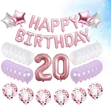 Амосфун 20 Години Роденден Балони Поставува Убава Декор Балони За Роденден Собир