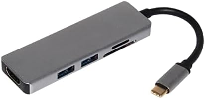 Solustre 5 во 1 TCU04H адаптер за податоци: USB 3. 1 порта SD/читач на картички USB Type- C Hub To For Windows Laptop Super