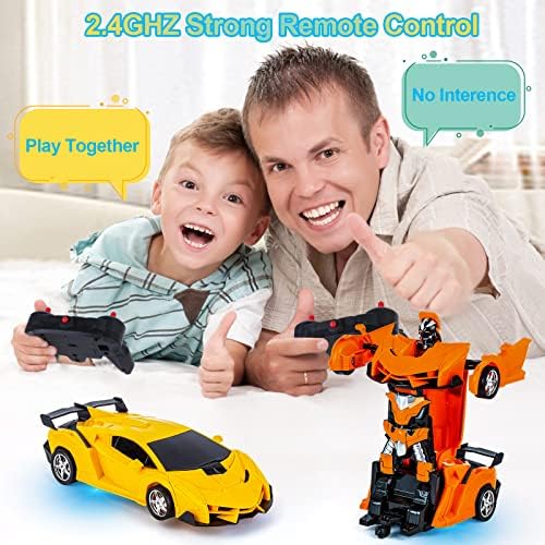 Детска играчка за реновирање за момче девојче на возраст од 5-7 години, деформација роботски играчки за автомобили за деца далечински управувач