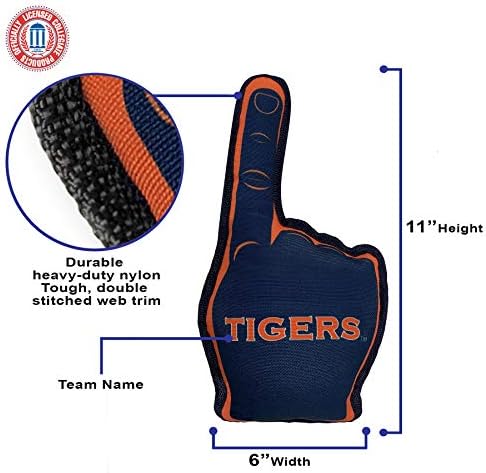 NCAA Auburn Tigers 1 навивачка играчка за кучиња и мачки. Најдобра тешка играчка за миленичиња со внатрешен пискач.