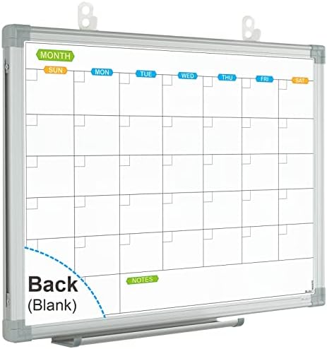 Месечен календар на календарот на Moneoffice Calendard 15 x 12 инчи, двострана табла за суво бришење/табла за календари, преносна табла за