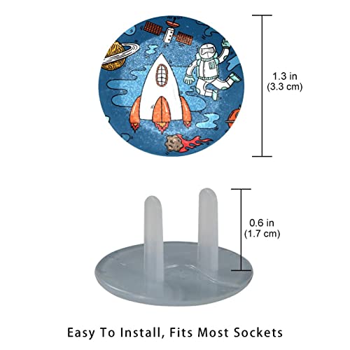 24 пакет вселенски брод Alient Planet Rocket Outlect го опфаќа Бебето за докажување | Безбедни заштитници на електрични приклучоци | Цврсти