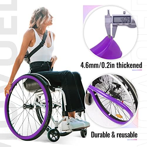 24-та силиконска инвалидска количка за притискање на раб, не-лизгачки отпорен на абење на рака, за ракавици за инвалидска количка,