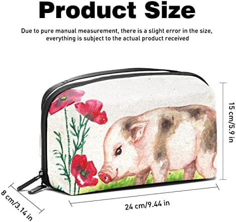 Торбичка ЗА Торбичка ЗА Носење УСБ-Кабел Организатор Џебен Додаток Патент Паричник, Животински Свинче Цвет