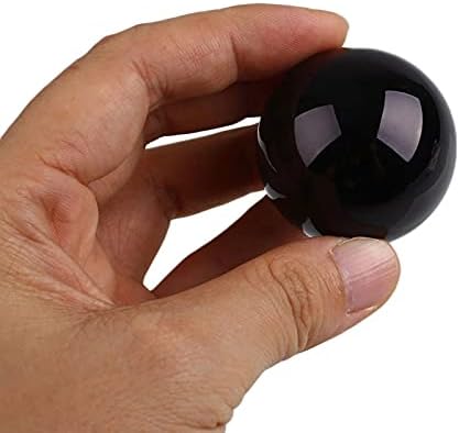 HQYHAN Природна опсидијанска топка кристална топка заздравување камен вертикална кристална топка опсидијан канцеларија дома декорирање систем црна дневна соба кре?
