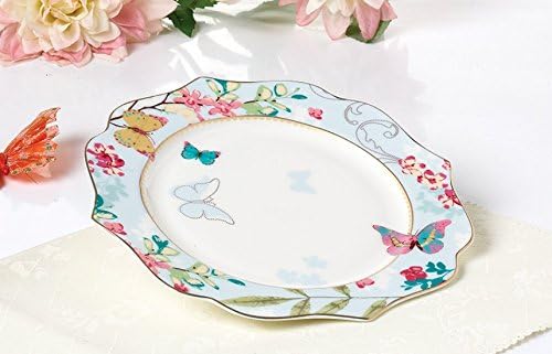 Ybk Техника коска Кина десерт чинија/ салата плоча керамичка чинија за појадок попладне чај- шема на пеперутка)