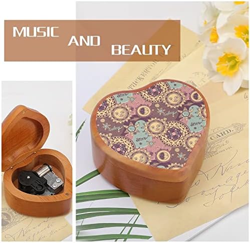 Декоративна музичка кутија за сонце од дрво гроздобер музички кутија подарок за Божиќ роденден Денот на вineубените