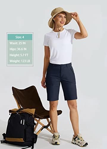 Вилит женски 10 “пешачки голф долги шорцеви Брзи суви летни шорцеви на отворено со џебови