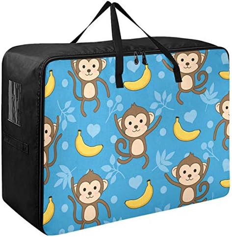 N/ А Торба За Складирање Облека Под Креветот За Јорган-Голем Капацитет Симпатична Цртан Филм Животни Мајмун Организаторите Торба