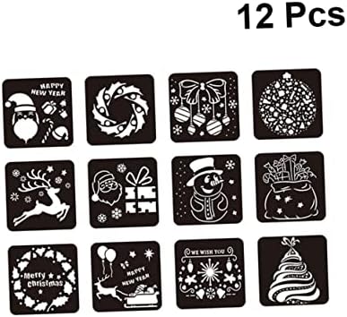 SEWACC 12 Парчиња Белешка Украси Рождество Декор Божиќ Партија Корист На Децата Цртање Шаблони Божиќ Матрици Сликарство Дефиниција