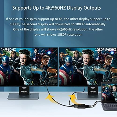 Bukeer HDMI Splitter 1 во 2 Out- 1x2 HDMI дисплеј дупликат/огледало - напојуван сплитер Full HD 1080P, 4K @ 30Hz - Вклучен кабел за