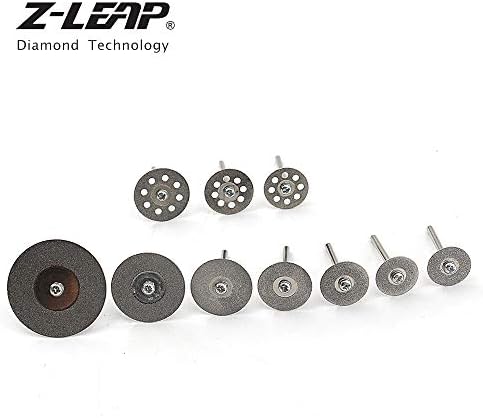 Z-Leap 10PCS 1/8 Дискови за сечење на дијаманти, пресечени лопати на тркалата, поставени за ротационата алатка за Дремел за