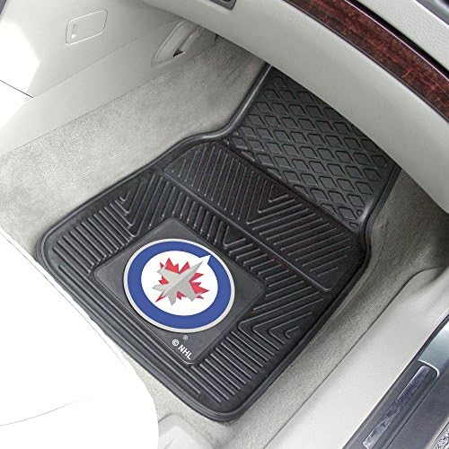 FanMats 10519 NHL Winnipeg Jets Front Row Vinyl тешки автомобили Мат - 2 парче, 18 x27