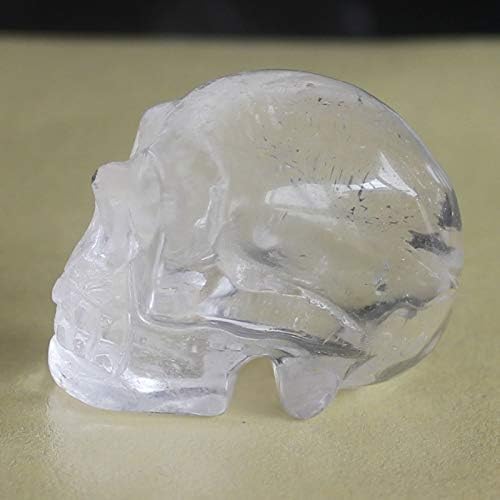 1,5 '' рака врежан бел кварц кристален череп фигура резба