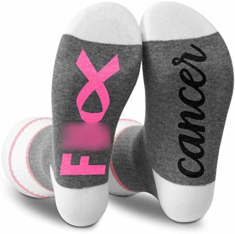 1 пар чорапи со рак, подароци за рак на дојка за жени, роденденски подароци за преживеани или хемо -пациенти -010