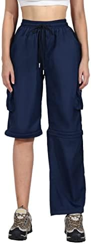 Брзи суви карго панталони за жени со лесен панталони и отпорни на вода панталони со џебови