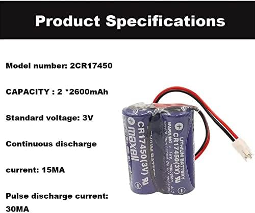 2CR17450-2WK27 / D80UB016170 2600mah 3v Замена САЛАДИН Индустриска Контрола Еднократна Употреба Батерија Пакет