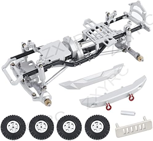 ZXYRC Алуминиум склопен комплет за шасии за рамки за SCX24 Axi00006 Ford Bronco 1/24 RC Crawler Делови за надградба на метал