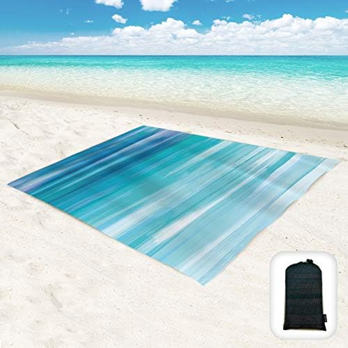 Hiwoss песок доказ за плажа ќебе преголема 95 x 80, водоотпорен песок без плажа со џебови, преносна торба за мрежи за забава