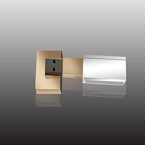 Флеш диск 8 GB Кристал Транспарентен правоаголник Оригинален LED светлина водоотпорен USB -погон на палецот USB Stick Memory Stick USB Storage Flash Drive Scomp Drive Memoria USB свадба подарок за пе?