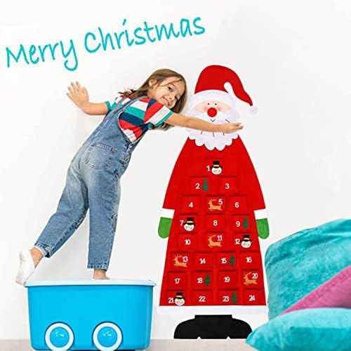 Ксијаолинг Почувствува Божиќен Календар За Доаѓање, Календар За Одбројување На Дедо Мраз со 24 Џебови, Божиќна Декорација На
