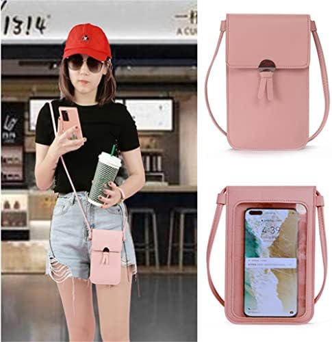 WYFDP лето жени на отворено џебниот паричник крстосница торба во форма на срцев украсен декоративен мобилен телефонски екран на допир
