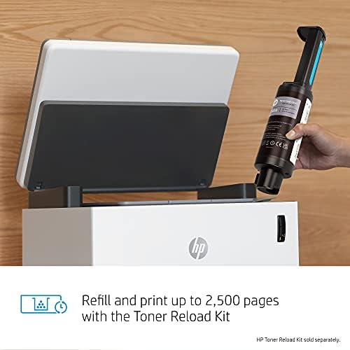 HP Neverstop Laser MFP 1202w Безжичен Монохроматски Се-Во-Едно Печатач со резервоар за тонер без кертриџи, доаѓа со до 5.000 страници