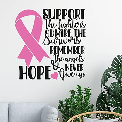 Поддршка На Борците Винил Ѕид Налепница Рак Свест Налепници За Ѕид Розова Лента Ѕид Налепница Воин Борба Ѕид Налепници Спална Соба