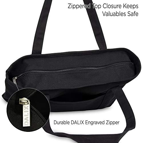 ДАЛИКС 20 Еднобојна Памучна Платно Торбичка За Купување Во Црна Боја