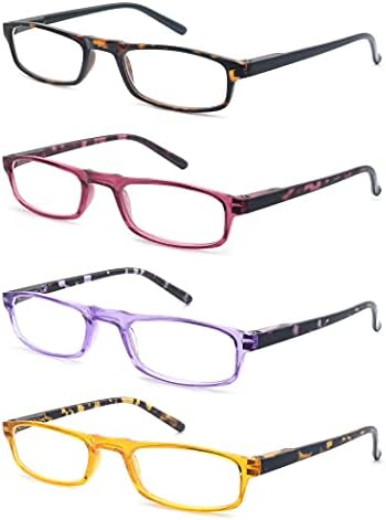 Modfans Womens Womans кои читаат очила мажи читатели, тесна лесна сјајна рамка флексибилна пролетна шарка трендовски мали очила за очила