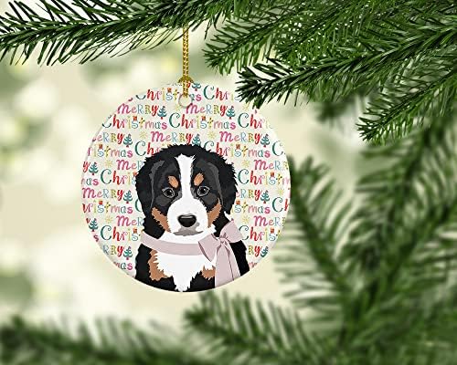Богатства на Каролина WDK2089CO1 BERNESE Mountain Dog кученце 1 Божиќен керамички украс, украси за новогодишни елки, виси украс за Божиќ,