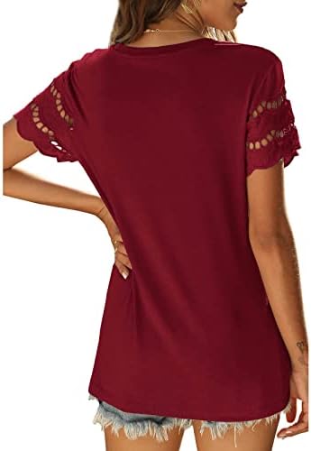 Студените кратки ракави на женски ладно рамо, летни цветни печатени маички 2023 модни екипи на блуза, обични маички, врвни маички