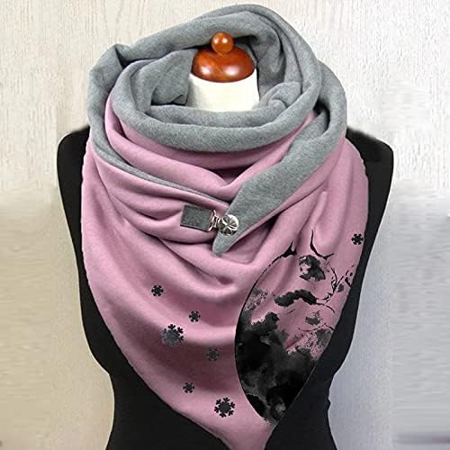 Зимска зимска шамија меко топло печатење топло копче турбан завиткано шалови шалови од свила