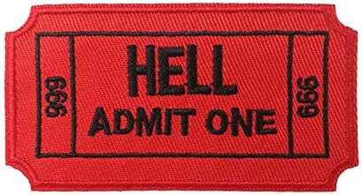 Пеколот признај еден 666 билет извезено железо на шиење на закрпи Забавен мем капа деко значка