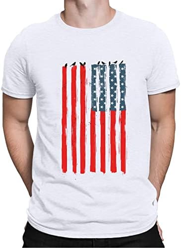 Летни маички кошули мажи маички маички ден за независност на ден, обични основни маички маички кошули за фустани