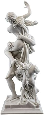 Врвна колекција 14-инчен грчки бог Плутон и Просерпина статуа од ianан Лоренцо Бернини. Премиум ладен леано мермер. Реплика за