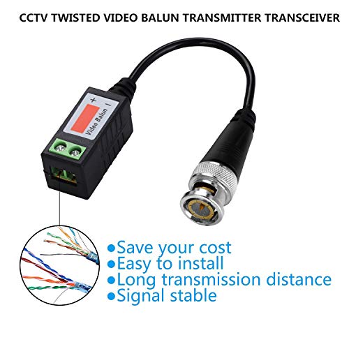 Пасивно видео Балун конектори 9 пара видео Balun CAT5 HD Mini CCTV BNC Видео Балун Транзивер кабел за машки кабел BNC преку CAT5/5E/6 Trimped