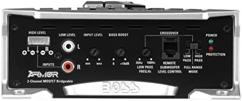Boss Audio Systems AR1600.2 2 Канал засилувач на автомобили - 1600 вати, целосен опсег, класа АБ, стабилна 2-4 ом, напојување со електрична енергија