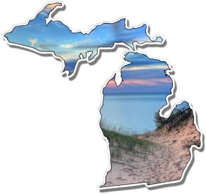 GT Graphics Michigan Dunes Lake Прекрасно зајдисонце - Винил налепница водоотпорна декларација