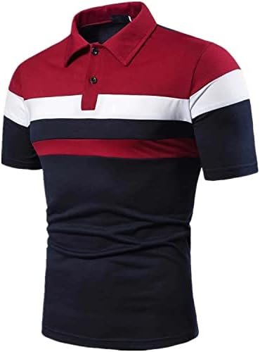 Машки кратки ракави памучни поло маици во боја на бојата, обичен голф Поло во класично вклопување