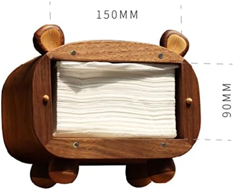 Покриеност на кутијата со ткива на мечка Zxllo, домаќинство за заби за чепкалка креативно цврсто дрво креативно дрвена салфетка кутија, нос на мечка е кутија за чепка?